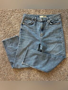 Topshop Light Blue Straight Leg Jeans